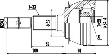 Dynamatrix DCV812009 - Шарнирный комплект, ШРУС, приводной вал autospares.lv