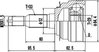 Dynamatrix DCV812001 - Шарнирный комплект, ШРУС, приводной вал autospares.lv