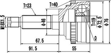 Dynamatrix DCV812021 - Шарнирный комплект, ШРУС, приводной вал autospares.lv