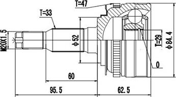 Dynamatrix DCV812027 - Шарнирный комплект, ШРУС, приводной вал autospares.lv