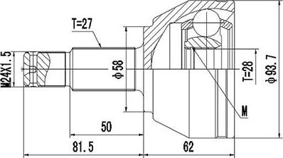 Dynamatrix DCV817044 - Шарнирный комплект, ШРУС, приводной вал autospares.lv