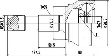 Dynamatrix DCV817055 - Шарнирный комплект, ШРУС, приводной вал autospares.lv