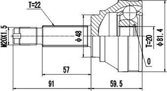 Dynamatrix DCV817005 - Шарнирный комплект, ШРУС, приводной вал autospares.lv