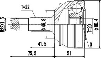 Dynamatrix DCV817001 - Шарнирный комплект, ШРУС, приводной вал autospares.lv