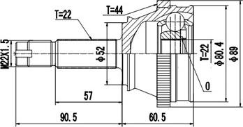 Dynamatrix DCV817020 - Шарнирный комплект, ШРУС, приводной вал autospares.lv