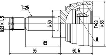 Dynamatrix DCV839054 - Шарнирный комплект, ШРУС, приводной вал autospares.lv