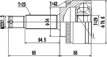 Dynamatrix DCV839008 - Шарнирный комплект, ШРУС, приводной вал autospares.lv