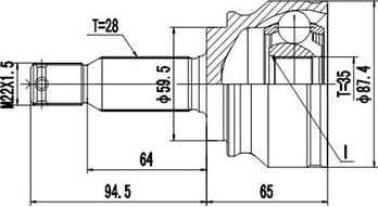 Dynamatrix DCV839117 - Шарнирный комплект, ШРУС, приводной вал autospares.lv