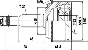 Dynamatrix DCV839124 - Шарнирный комплект, ШРУС, приводной вал autospares.lv