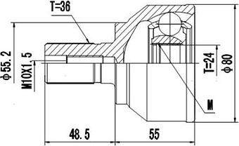 Dynamatrix DCV834048 - Шарнирный комплект, ШРУС, приводной вал autospares.lv