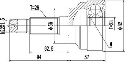 Dynamatrix DCV834004 - Шарнирный комплект, ШРУС, приводной вал autospares.lv