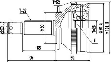 Dynamatrix DCV824091 - Шарнирный комплект, ШРУС, приводной вал autospares.lv