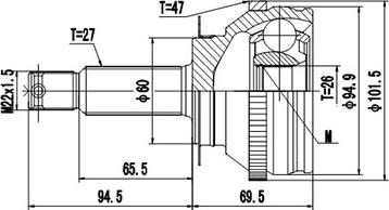 Dynamatrix DCV824066 - Шарнирный комплект, ШРУС, приводной вал autospares.lv