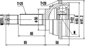 Dynamatrix DCV824002 - Шарнирный комплект, ШРУС, приводной вал autospares.lv