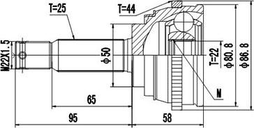 Dynamatrix DCV824033 - Шарнирный комплект, ШРУС, приводной вал autospares.lv