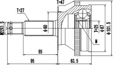 Dynamatrix DCV824029 - Шарнирный комплект, ШРУС, приводной вал autospares.lv