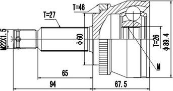 Dynamatrix DCV824152 - Шарнирный комплект, ШРУС, приводной вал autospares.lv