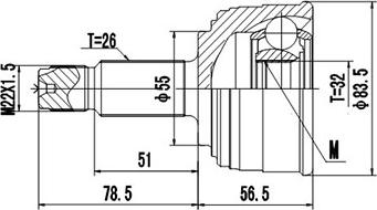 Dynamatrix DCV823063 - Шарнирный комплект, ШРУС, приводной вал autospares.lv