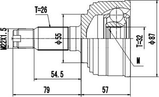 Dynamatrix DCV823016 - Шарнирный комплект, ШРУС, приводной вал autospares.lv