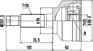 Dynamatrix DCV827014 - Шарнирный комплект, ШРУС, приводной вал autospares.lv