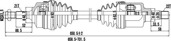 Dynamatrix DDS299272 - Приводной вал autospares.lv