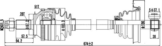 Dynamatrix DDS244005 - Приводной вал autospares.lv