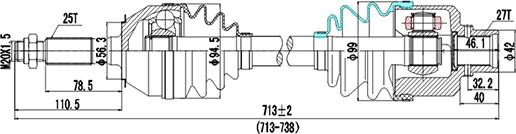 Dynamatrix DDS244006 - Приводной вал autospares.lv