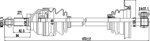 Dynamatrix DDS244003 - Приводной вал autospares.lv