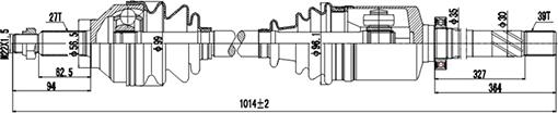 Dynamatrix DDS244013 - Приводной вал autospares.lv