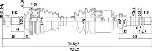 Dynamatrix DDS245002 - Приводной вал autospares.lv