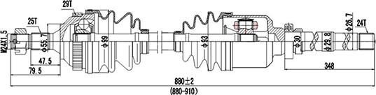 Dynamatrix DDS245017 - Приводной вал autospares.lv