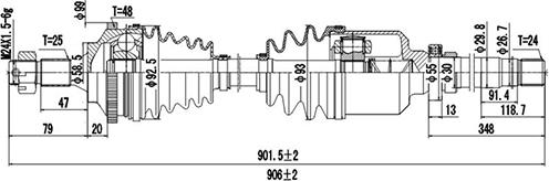 Dynamatrix DDS245020 - Приводной вал autospares.lv