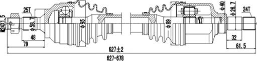 Dynamatrix DDS245105 - Приводной вал autospares.lv