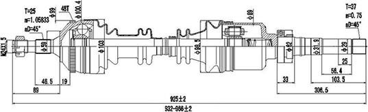 Dynamatrix DDS245108 - Приводной вал autospares.lv