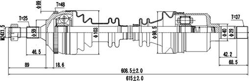 Dynamatrix DDS245178 - Приводной вал autospares.lv