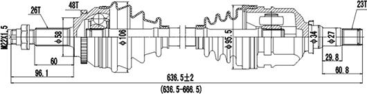 Dynamatrix DDS259072 - Приводной вал autospares.lv