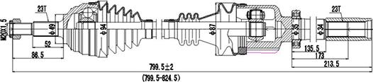 Dynamatrix DDS250440 - Приводной вал autospares.lv