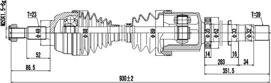 Dynamatrix DDS250447 - Приводной вал autospares.lv