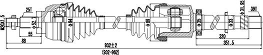 Dynamatrix DDS250400 - Приводной вал autospares.lv