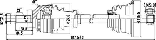 Dynamatrix DDS250055 - Приводной вал autospares.lv