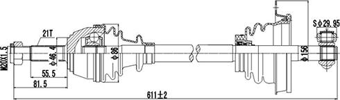 Dynamatrix DDS250015 - Приводной вал autospares.lv