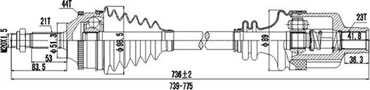 Dynamatrix DDS250038 - Приводной вал autospares.lv