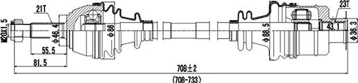 Dynamatrix DDS250022 - Приводной вал autospares.lv