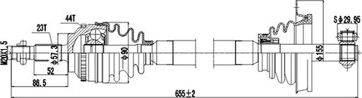 Dynamatrix DDS250314 - Приводной вал autospares.lv