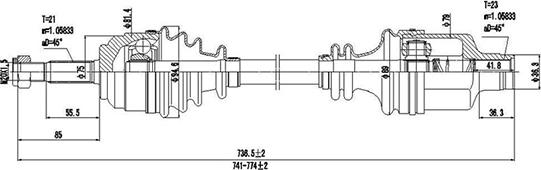 Dynamatrix DDS250316 - Приводной вал autospares.lv