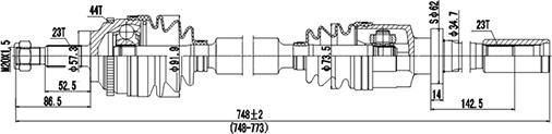 Dynamatrix DDS250313 - Приводной вал autospares.lv