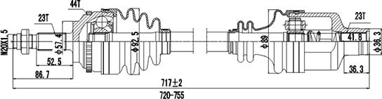 Dynamatrix DDS250260 - Приводной вал autospares.lv