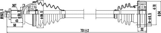 Dynamatrix DDS261063 - Приводной вал autospares.lv