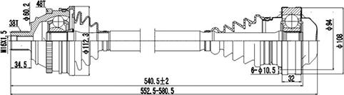 Dynamatrix DDS261004 - Приводной вал autospares.lv