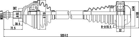 Dynamatrix DDS261123 - Приводной вал autospares.lv